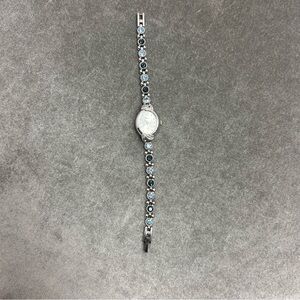 Royale Quartz stainless steel back Japan Movt blue crystal rhinestone oval watch